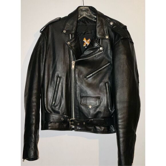 X ELEMENT Women Black genuine Leather MOTORCYCLE Jacket Size Large - Picture 1 of 7